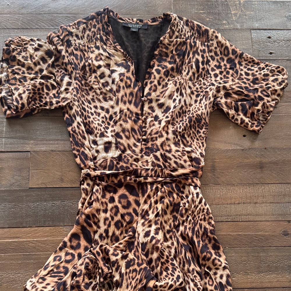 AllSaints Animal Print Mini Dress